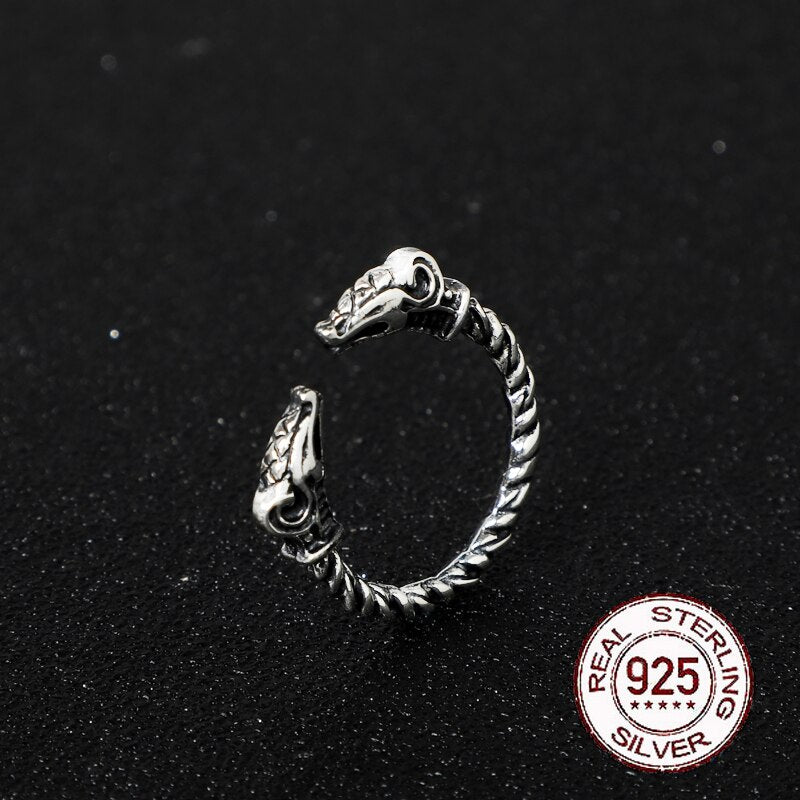 anillo cabezas de carneros de thor en plata 925