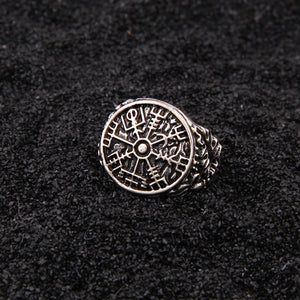 anillo vegvisir en plata 925
