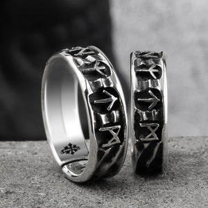 anillo runas en plata 925