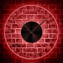 Cargar imagen en el visor de la galería, Reloj con iluminación ledVegvisir Vikingo rúnico
