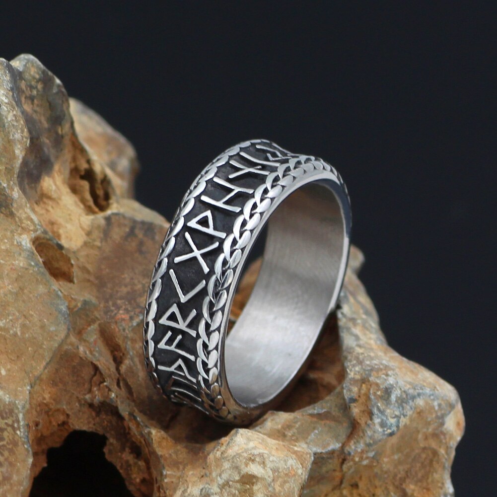 anillo rúnico  stainless steel