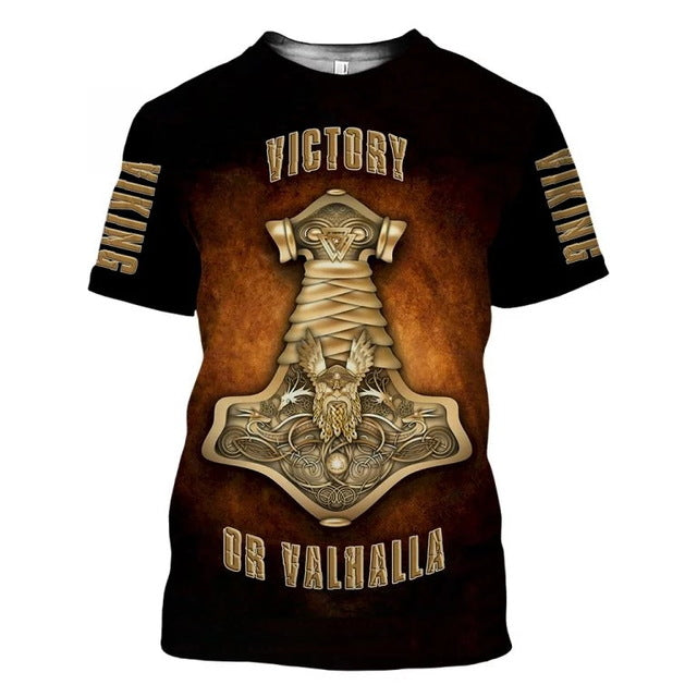 camiseta impresión 3D victory or valhalla
