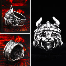 Cargar imagen en el visor de la galería, anillo gato vikingo

