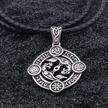 Cargar imagen en el visor de la galería, dropshipping stainless steel Viking 24 rune raven pendant necklace norse odin viking necklace Men gift
