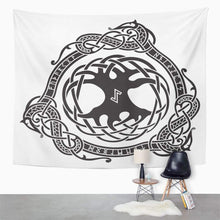 Cargar imagen en el visor de la galería, bandera tapiz arbol de la vida runas
